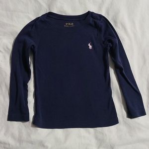 Polo by Ralph Lauren Navy Long-Sleeve Shirt, 3T